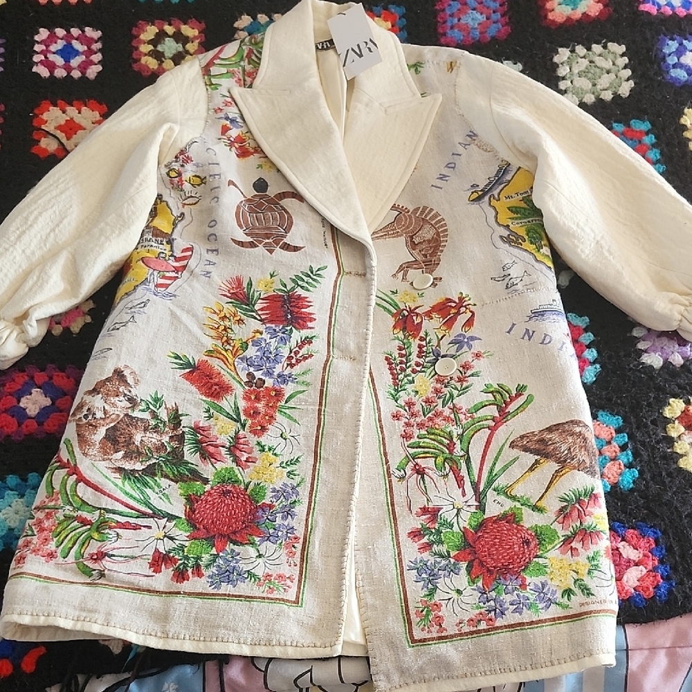 Colorful One Of A KIND Floral Embroidered Coat